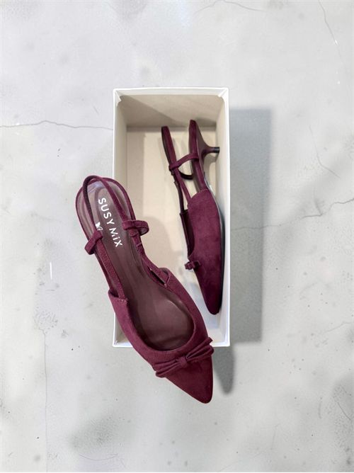 Slingback suede fiocchetto SUSY MIX | S101BURGUNDY